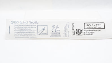 BD 405074 Spinal Ndle Quincke Type Point 22G x 2.50inch